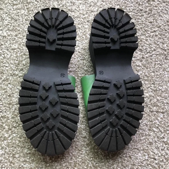 Free People Size EU 38 Winona Kelly Green Leather Slip On Wedge Sandals - Picture 5 of 8